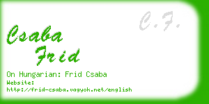 csaba frid business card